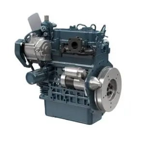 Kubota D902-E4B industriële dieselmotor - technische dimensietekening zijaanzicht met maatvoering | Prins Maasdijk