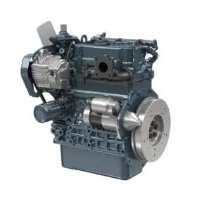 Kubota D902-K-E4 industriële dieselmotor - technische dimensietekening zijaanzicht met maatvoering | Prins Maasdijk