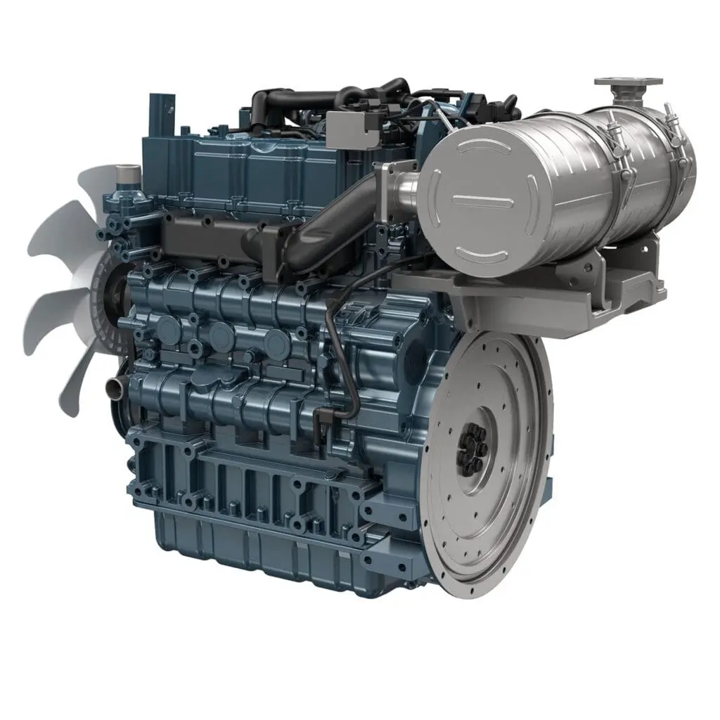 Kubota V2607-CR-E5 industriële dieselmotor - productafbeelding van Common Rail 4-cilinder motor uit de 07 Series | Prins Maasdijk