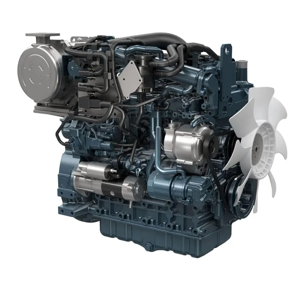 Kubota V3307-CR-T-E5 industrial diesel engine - turbocharged Common Rail Stage V engine | Prins Maasdijk
