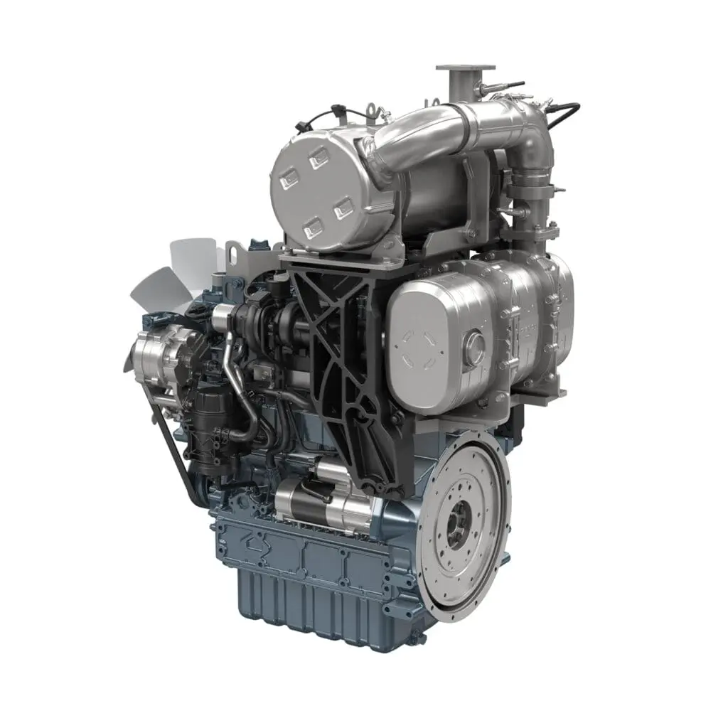 Kubota V3800-TIE5H industriële dieselmotor - krachtige 4-cilinder Stage V motor uit de V3 Series | Prins Maasdijk zijaanzicht