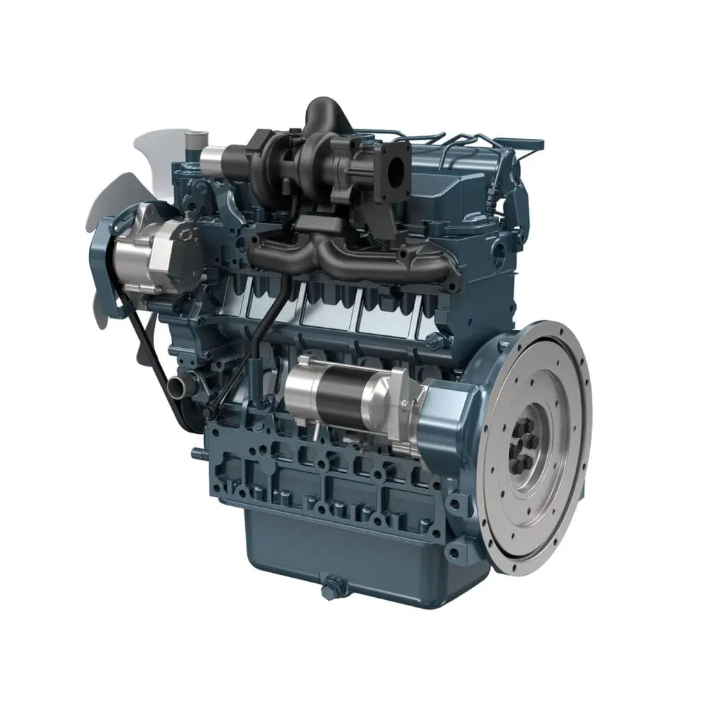 Kubota V2403-M-T-E3B industriële dieselmotor - productafbeelding van turbocharged 4-cilinder motor uit de 03 Series | Prins Maasdijk