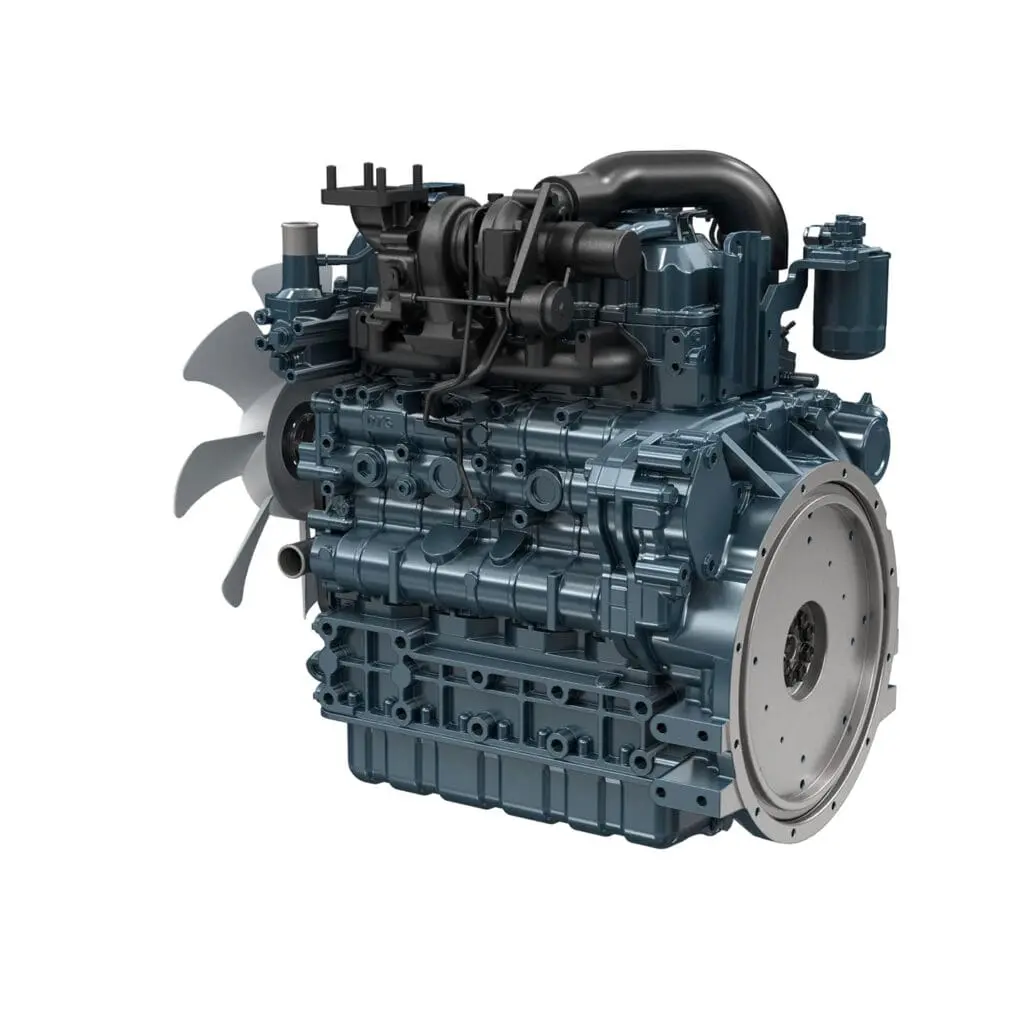 Kubota V3307-DI-T-E3B industriële dieselmotor - turbocharged 4-cilinder motor uit de 07 Series | Prins Maasdijk zijaanzicht
