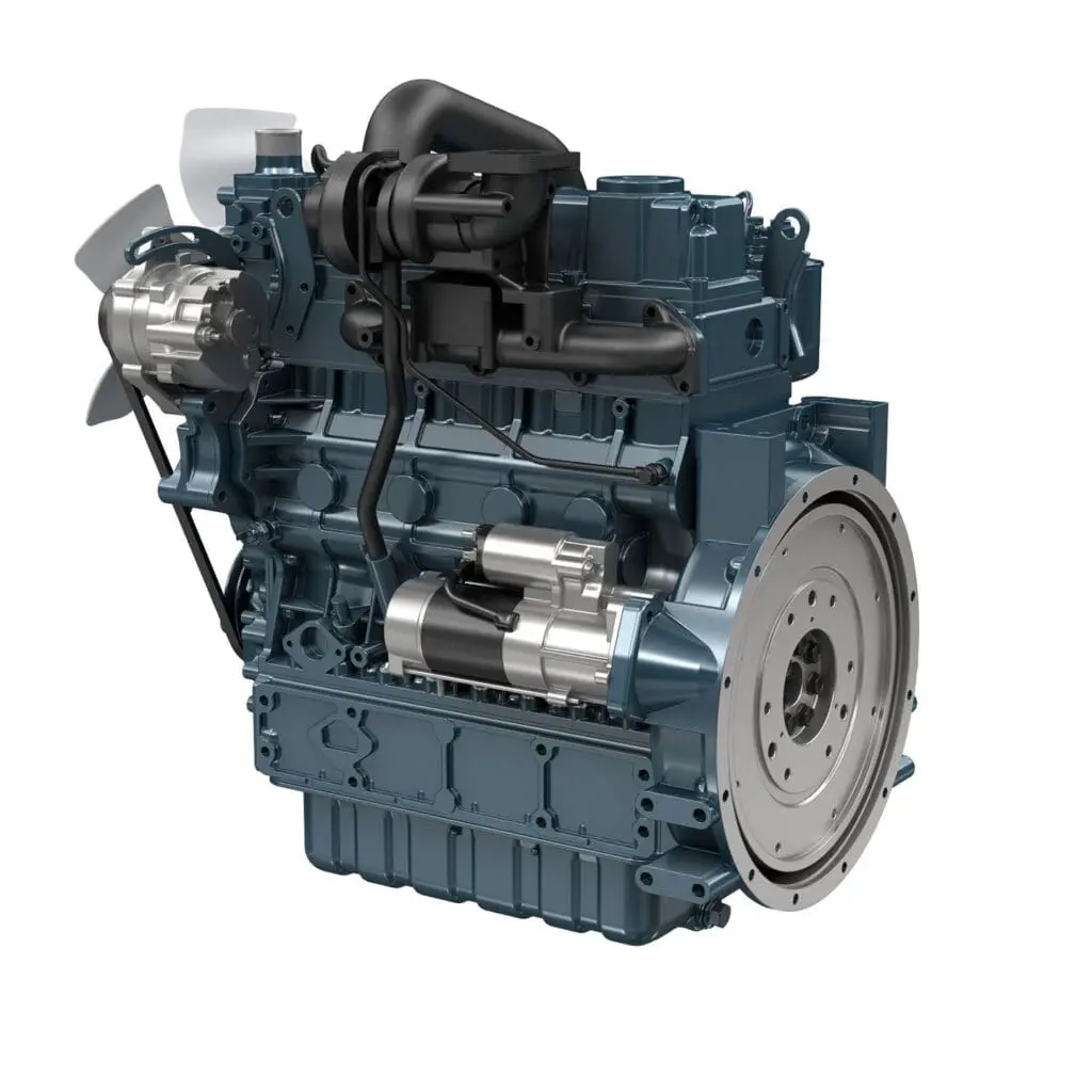 Kubota V3600-T-E3B industriële dieselmotor - productafbeelding van turbocharged 4-cilinder motor uit de V3 Series | Prins Maasdijk